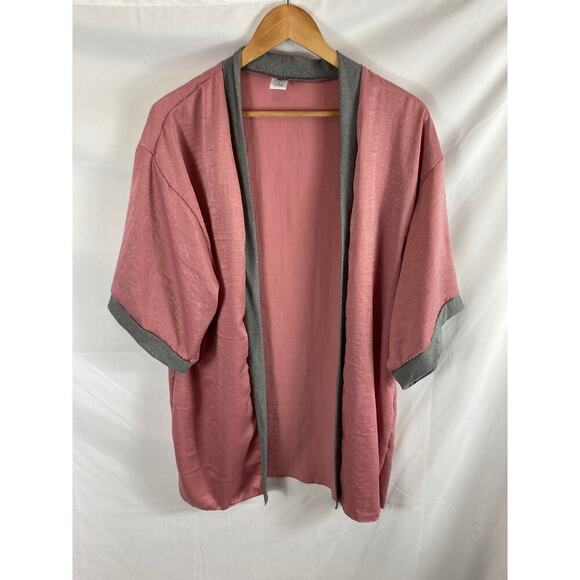 Cozy Rozy Dark Pink Kimono Robe pink grey size medium - Picture 1 of 6
